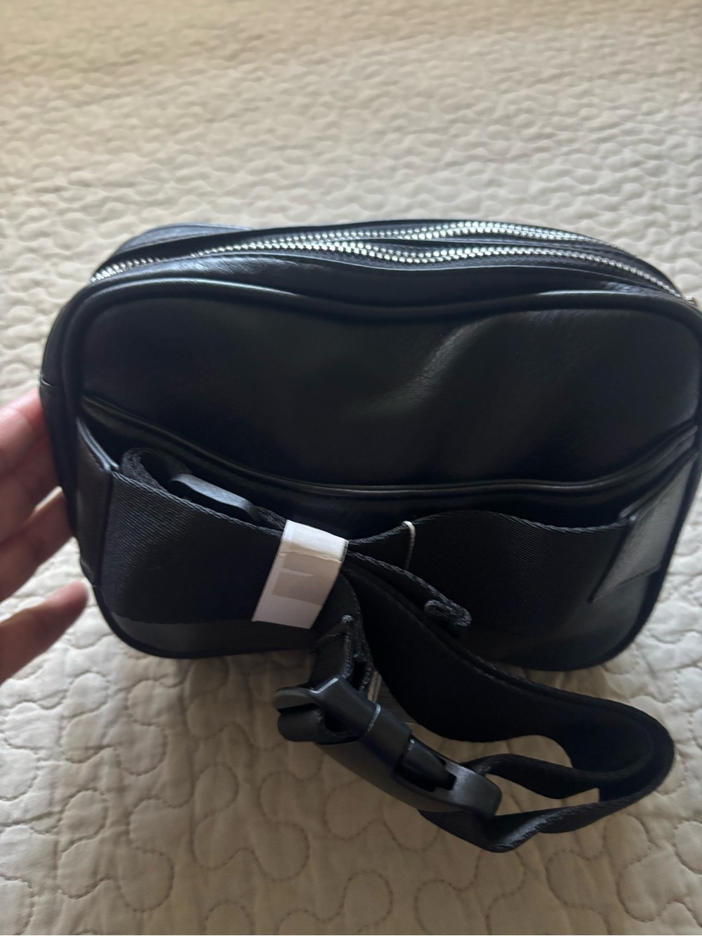 Black Leather UNISEX Waist & Crossbody Bag - Picture 8 of 13